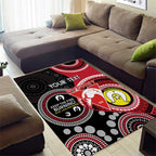 Custom AFL Swans NAIDOC Week Area Rug Keep The Fire Burning Indigenous Art