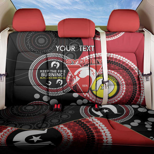 Custom AFL Swans NAIDOC Week Back Car Seat Cover Keep The Fire Burning Indigenous Art