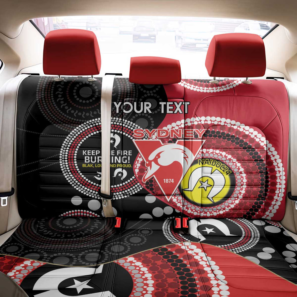 Custom AFL Swans NAIDOC Week Back Car Seat Cover Keep The Fire Burning Indigenous Art