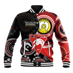 Custom AFL Swans NAIDOC Week Baseball Jacket Keep The Fire Burning Indigenous Art