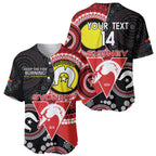 Custom AFL Swans NAIDOC Week Baseball Jersey Keep The Fire Burning Indigenous Art