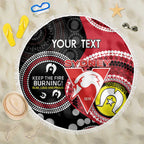 Custom AFL Swans NAIDOC Week Beach Blanket Keep The Fire Burning Indigenous Art