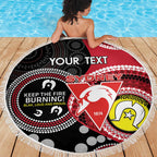 Custom AFL Swans NAIDOC Week Beach Blanket Keep The Fire Burning Indigenous Art
