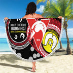 Custom AFL Swans NAIDOC Week Beach Blanket Keep The Fire Burning Indigenous Art