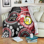 Custom AFL Swans NAIDOC Week Blanket Keep The Fire Burning Indigenous Art