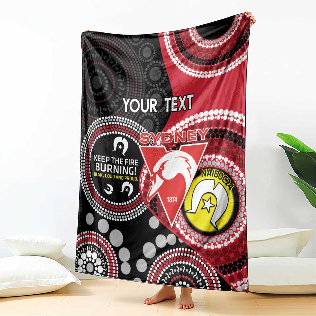 Custom AFL Swans NAIDOC Week Blanket Keep The Fire Burning Indigenous Art