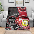 Custom AFL Swans NAIDOC Week Blanket Keep The Fire Burning Indigenous Art