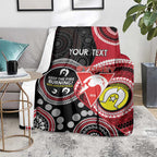 Custom AFL Swans NAIDOC Week Blanket Keep The Fire Burning Indigenous Art