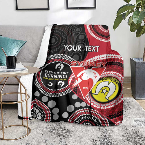 Custom AFL Swans NAIDOC Week Blanket Keep The Fire Burning Indigenous Art