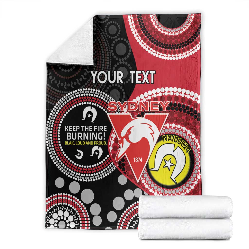Custom AFL Swans NAIDOC Week Blanket Keep The Fire Burning Indigenous Art