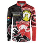 Custom AFL Swans NAIDOC Week Button Sweatshirt Keep The Fire Burning Indigenous Art