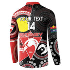Custom AFL Swans NAIDOC Week Button Sweatshirt Keep The Fire Burning Indigenous Art