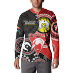 Custom AFL Swans NAIDOC Week Button Sweatshirt Keep The Fire Burning Indigenous Art