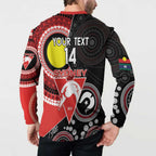 Custom AFL Swans NAIDOC Week Button Sweatshirt Keep The Fire Burning Indigenous Art