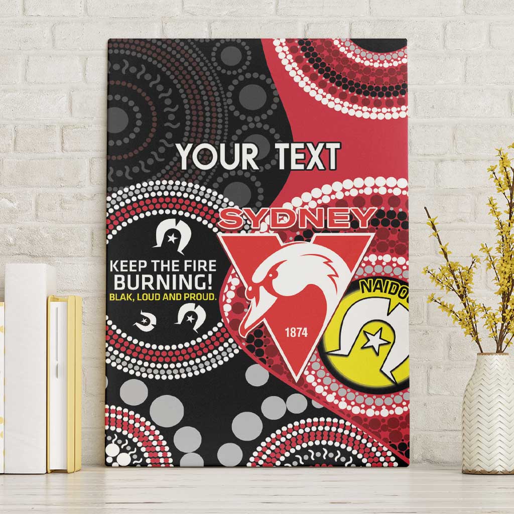 Custom AFL Swans NAIDOC Week Canvas Wall Art Keep The Fire Burning Indigenous Art