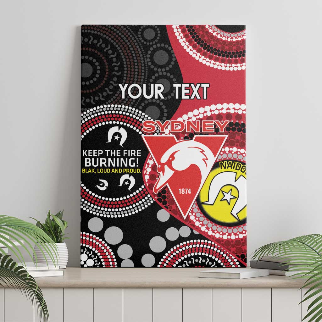 Custom AFL Swans NAIDOC Week Canvas Wall Art Keep The Fire Burning Indigenous Art