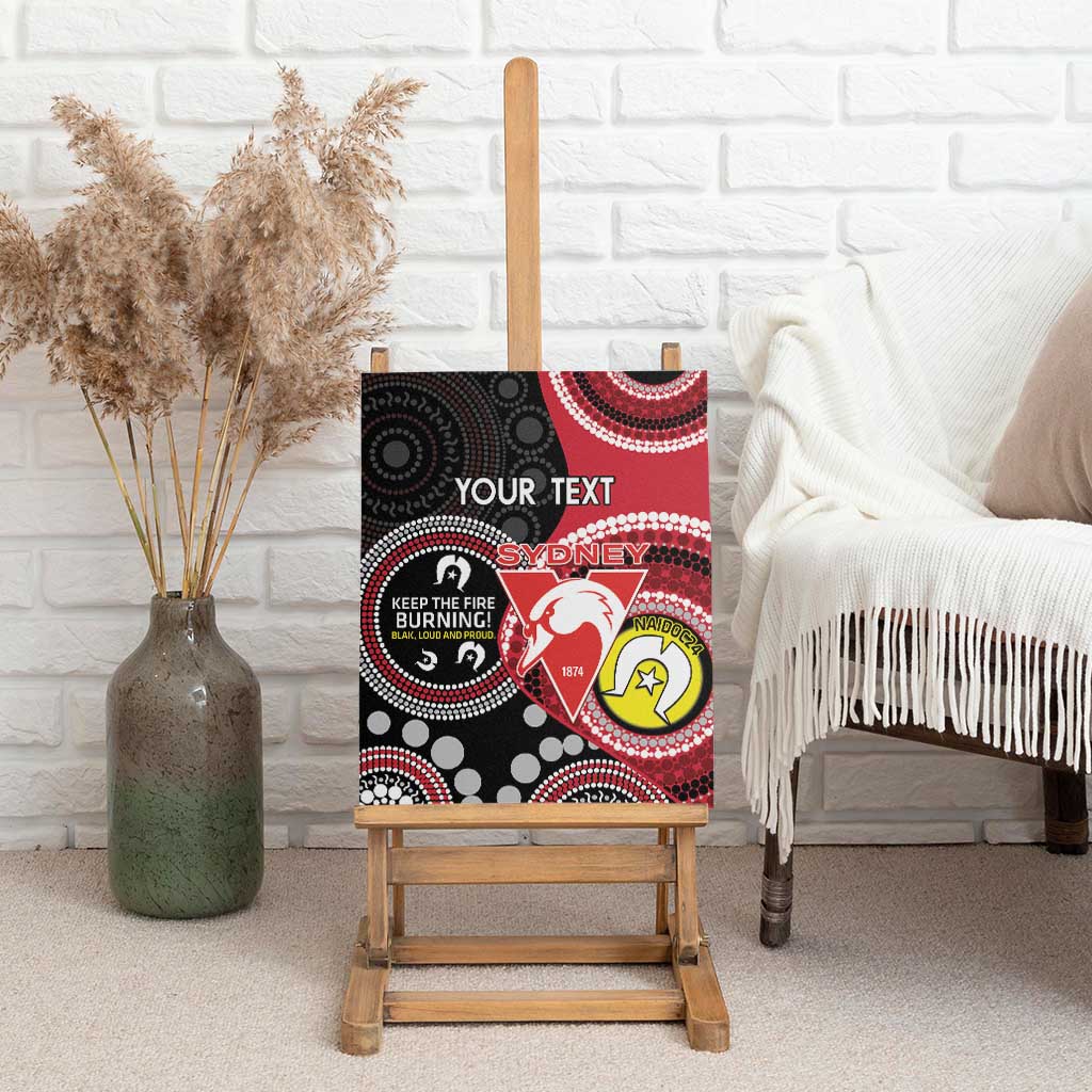 Custom AFL Swans NAIDOC Week Canvas Wall Art Keep The Fire Burning Indigenous Art