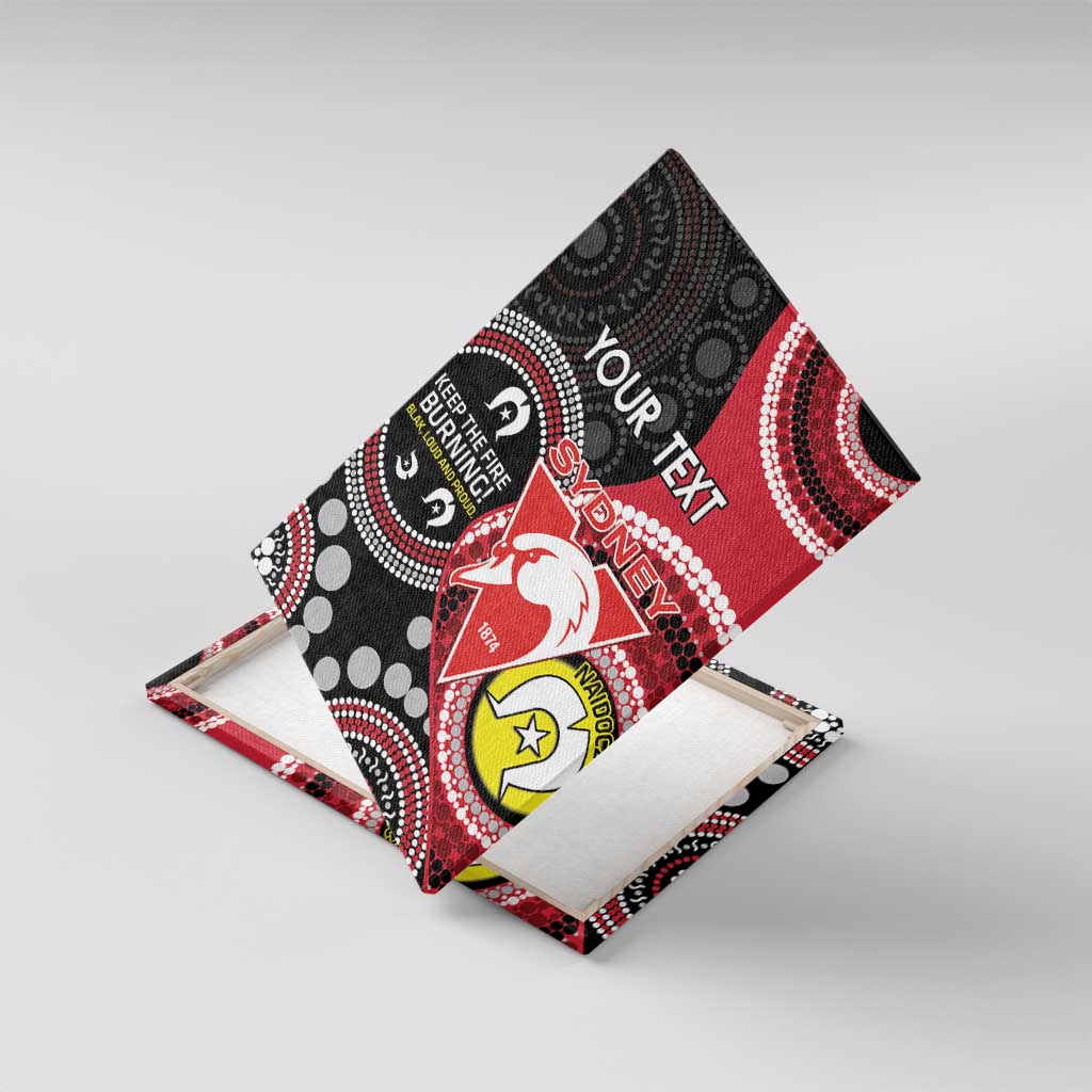 Custom AFL Swans NAIDOC Week Canvas Wall Art Keep The Fire Burning Indigenous Art