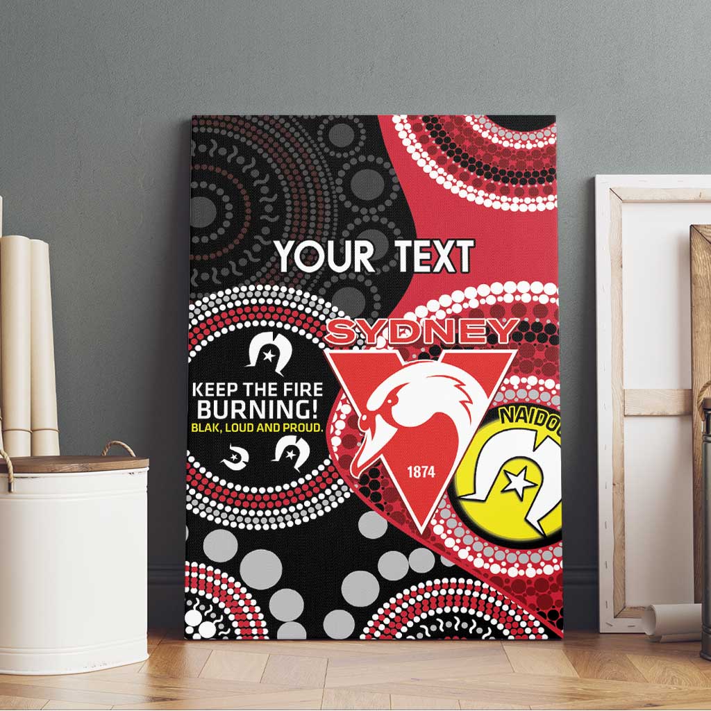 Custom AFL Swans NAIDOC Week Canvas Wall Art Keep The Fire Burning Indigenous Art
