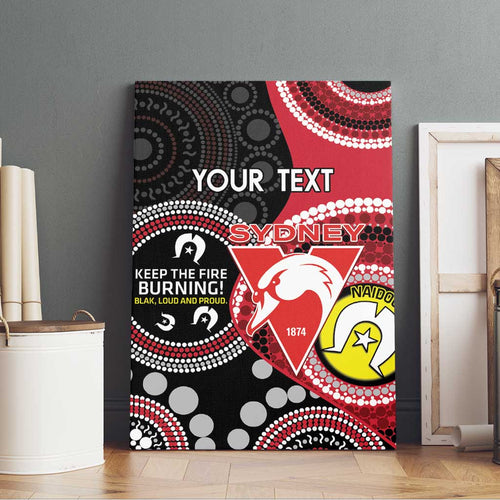 Custom AFL Swans NAIDOC Week Canvas Wall Art Keep The Fire Burning Indigenous Art