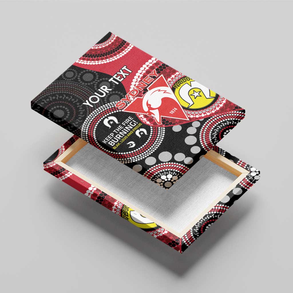 Custom AFL Swans NAIDOC Week Canvas Wall Art Keep The Fire Burning Indigenous Art