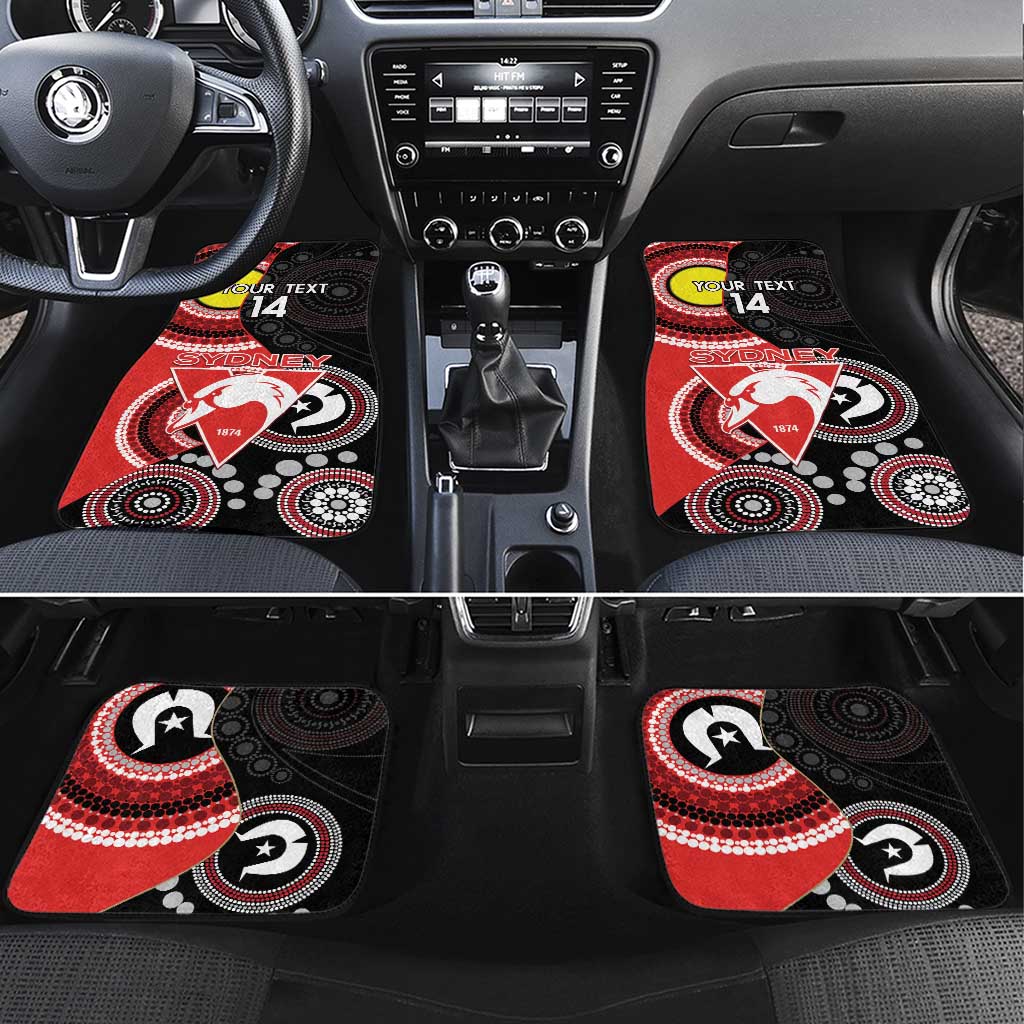 Custom AFL Swans NAIDOC Week Car Mats Keep The Fire Burning Indigenous Art