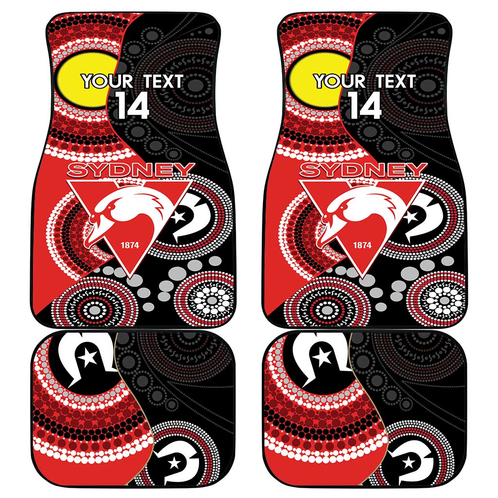 Custom AFL Swans NAIDOC Week Car Mats Keep The Fire Burning Indigenous Art