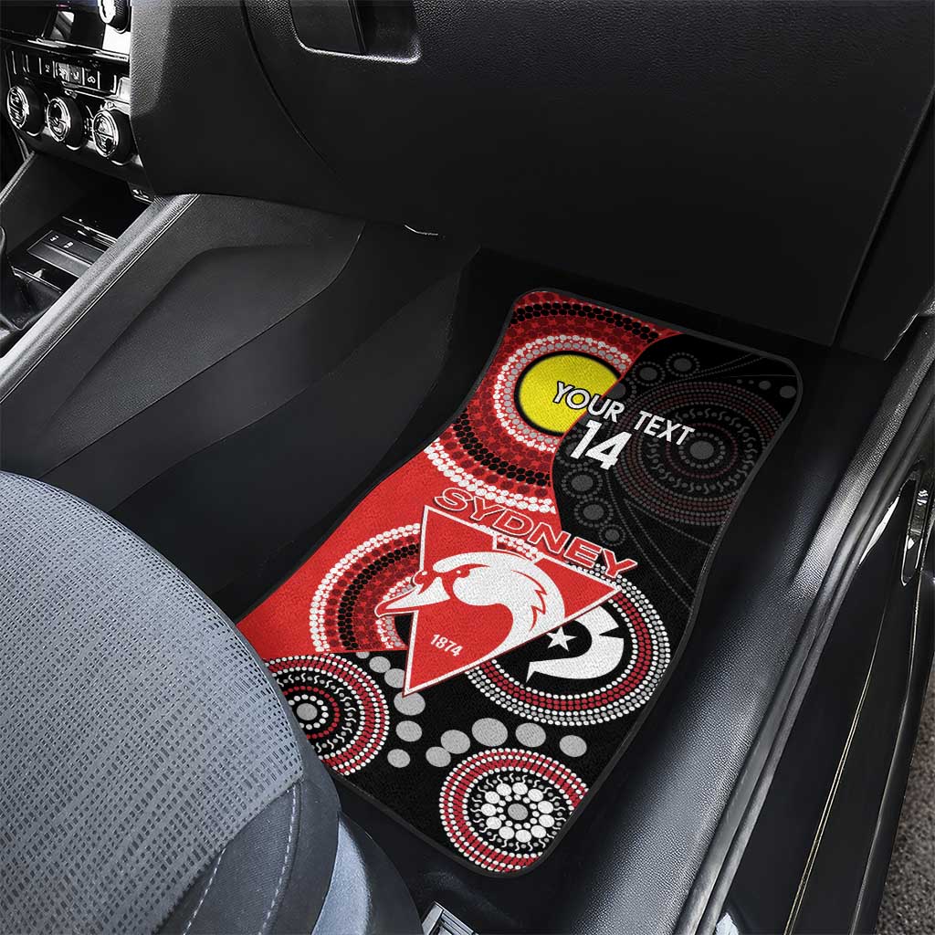 Custom AFL Swans NAIDOC Week Car Mats Keep The Fire Burning Indigenous Art