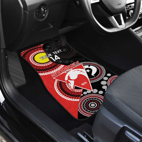 Custom AFL Swans NAIDOC Week Car Mats Keep The Fire Burning Indigenous Art