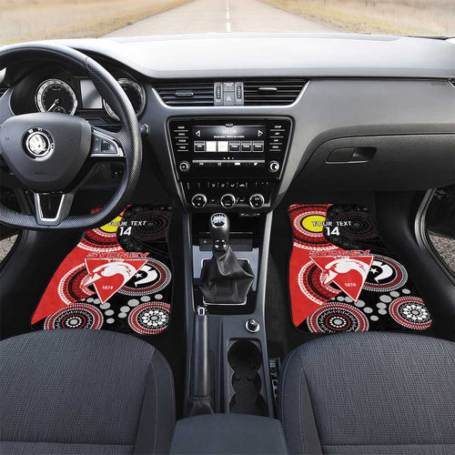Custom AFL Swans NAIDOC Week Car Mats Keep The Fire Burning Indigenous Art