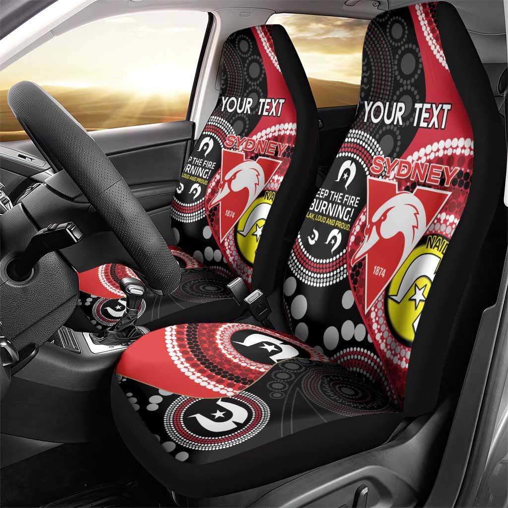 Custom AFL Swans NAIDOC Week Car Seat Cover Keep The Fire Burning Indigenous Art