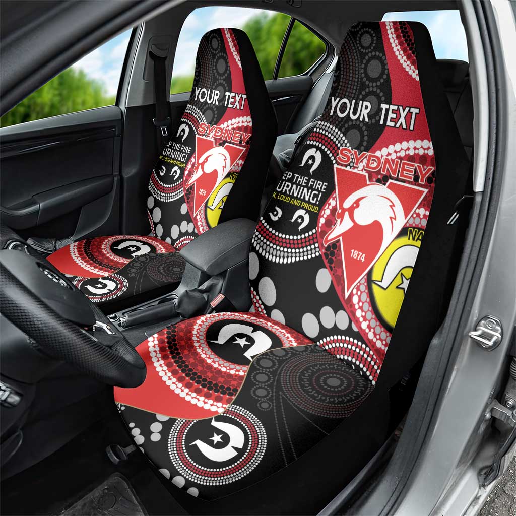 Custom AFL Swans NAIDOC Week Car Seat Cover Keep The Fire Burning Indigenous Art