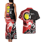 Custom AFL Swans NAIDOC Week Couples Matching Tank Maxi Dress and Hawaiian Shirt Keep The Fire Burning Indigenous Art