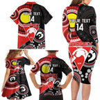Custom AFL Swans NAIDOC Week Family Matching Long Sleeve Bodycon Dress and Hawaiian Shirt Keep The Fire Burning Indigenous Art