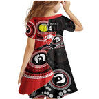 Custom AFL Swans NAIDOC Week Family Matching Mermaid Dress and Hawaiian Shirt Keep The Fire Burning Indigenous Art