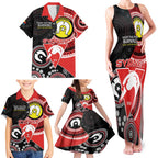 Custom AFL Swans NAIDOC Week Family Matching Tank Maxi Dress and Hawaiian Shirt Keep The Fire Burning Indigenous Art