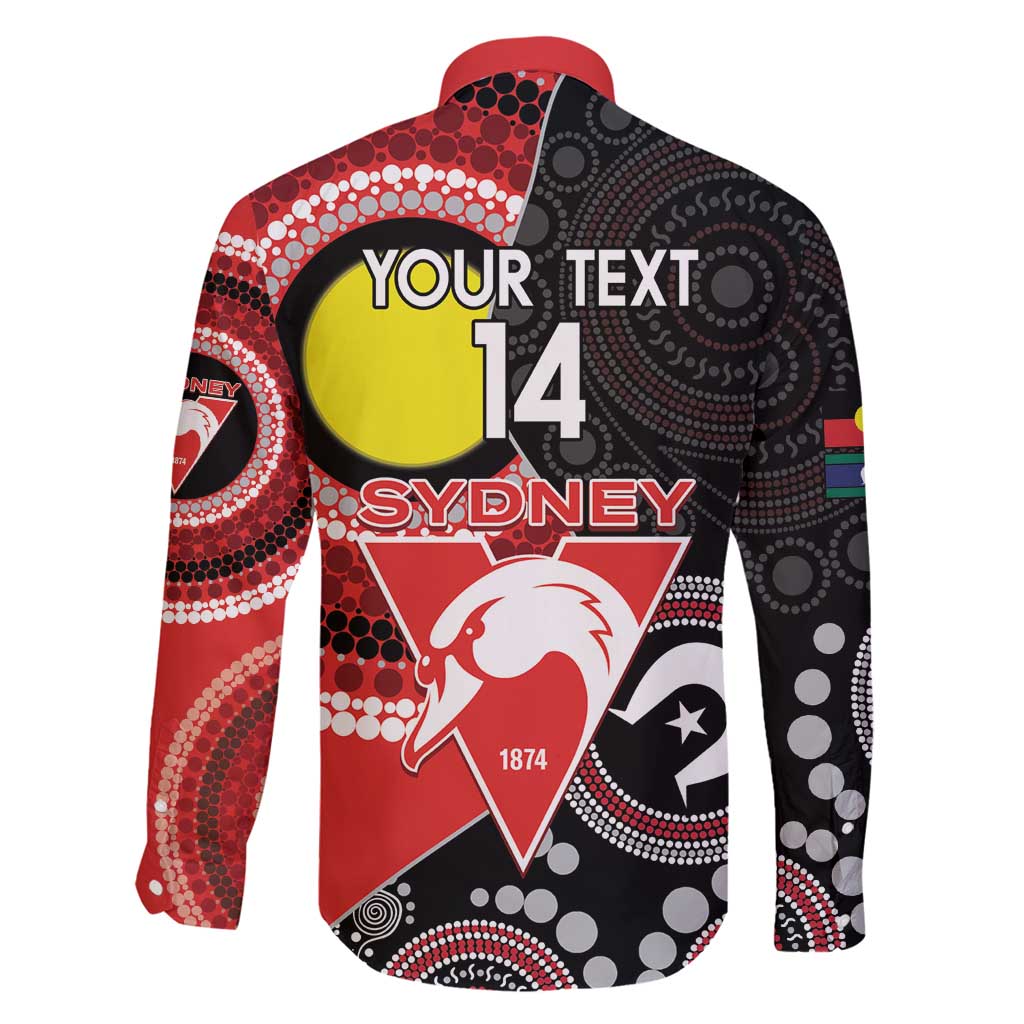 Custom AFL Swans NAIDOC Week Family Matching Tank Maxi Dress and Hawaiian Shirt Keep The Fire Burning Indigenous Art