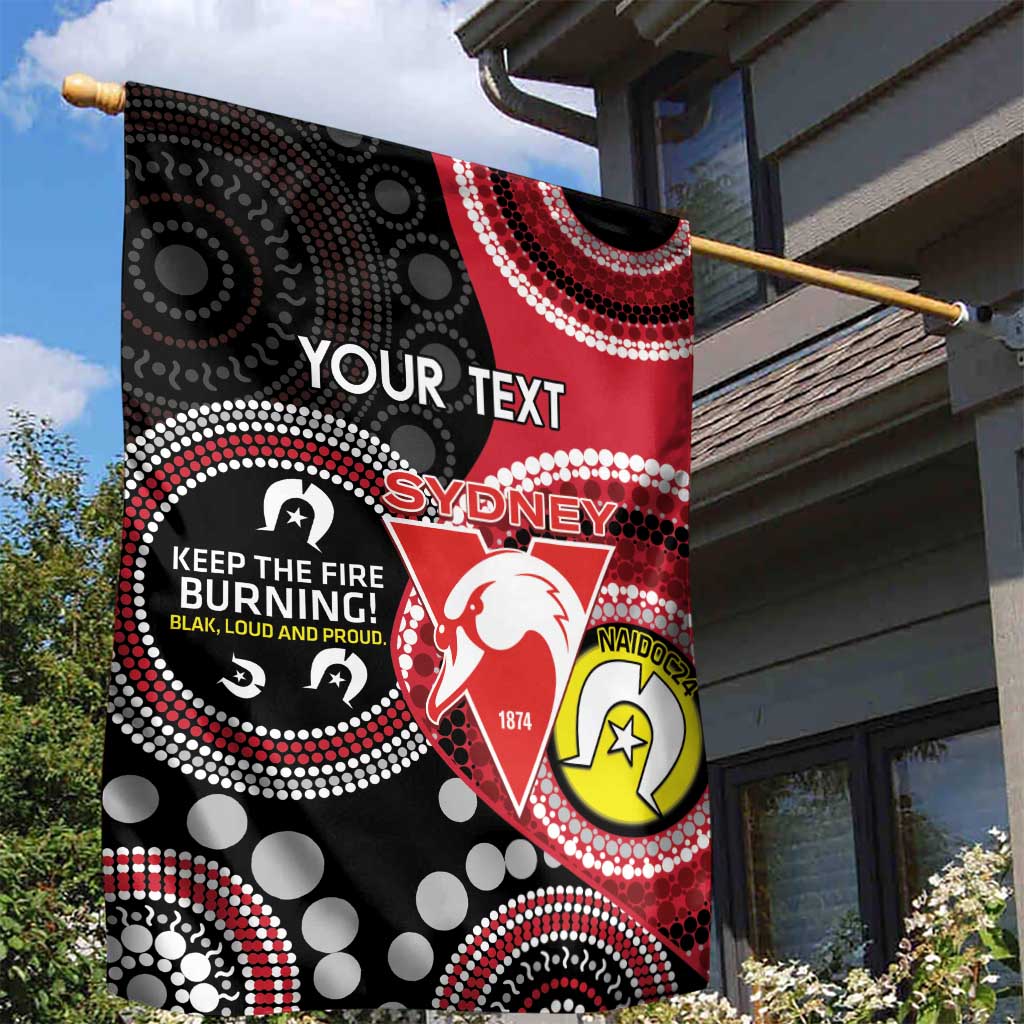 Custom AFL Swans NAIDOC Week Garden Flag Keep The Fire Burning Indigenous Art