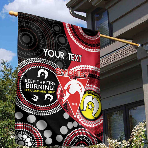 Custom AFL Swans NAIDOC Week Garden Flag Keep The Fire Burning Indigenous Art