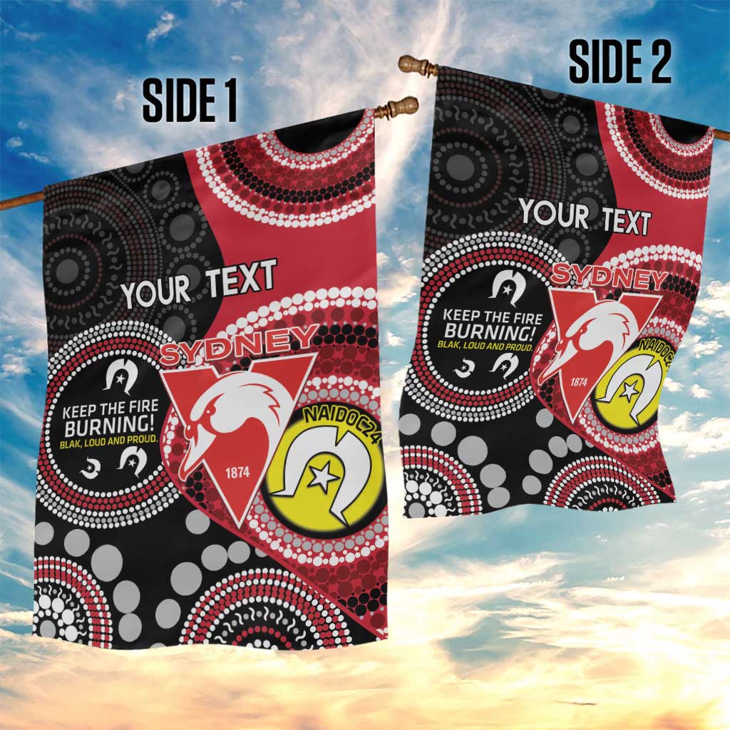 Custom AFL Swans NAIDOC Week Garden Flag Keep The Fire Burning Indigenous Art