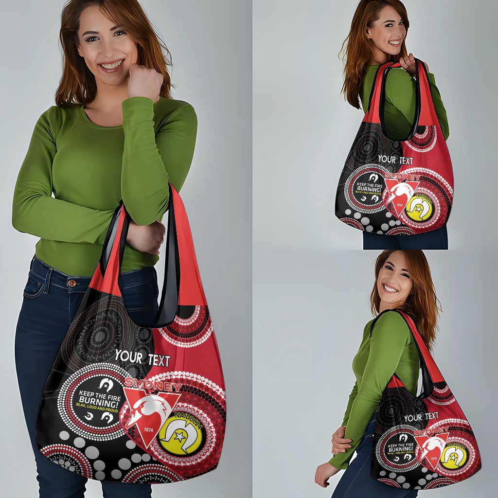 Custom AFL Swans NAIDOC Week Grocery Bag Keep The Fire Burning Indigenous Art