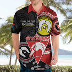Custom AFL Swans NAIDOC Week Hawaiian Shirt Keep The Fire Burning Indigenous Art