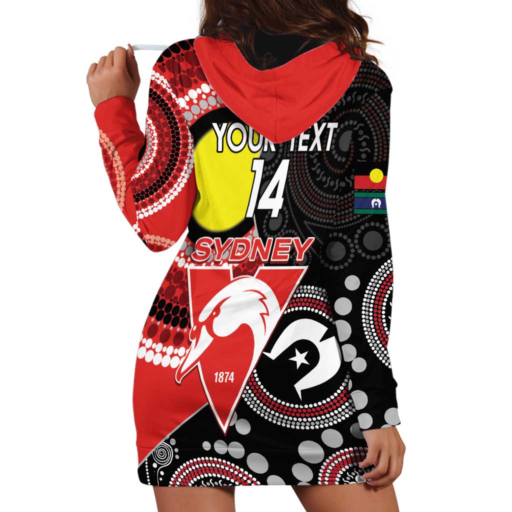 Custom AFL Swans NAIDOC Week Hoodie Dress Keep The Fire Burning Indigenous Art
