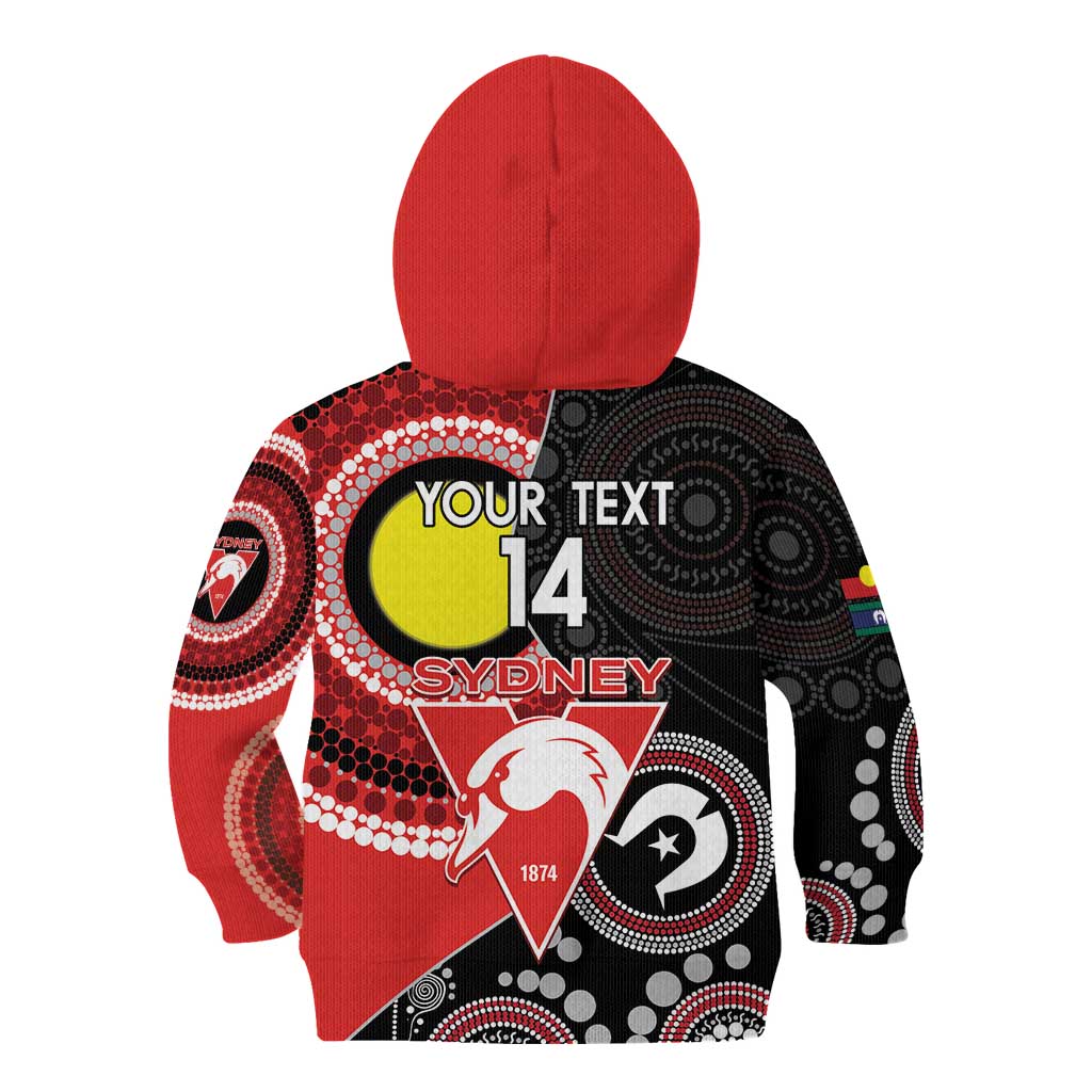Custom AFL Swans NAIDOC Week Kid Hoodie Keep The Fire Burning Indigenous Art