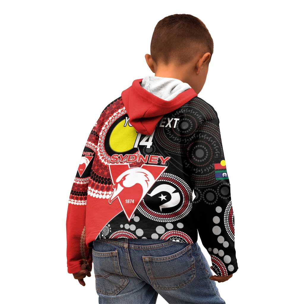 Custom AFL Swans NAIDOC Week Kid Hoodie Keep The Fire Burning Indigenous Art
