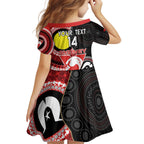Custom AFL Swans NAIDOC Week Kid Short Sleeve Dress Keep The Fire Burning Indigenous Art