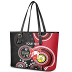 Custom AFL Swans NAIDOC Week Leather Tote Bag Keep The Fire Burning Indigenous Art