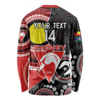 Custom AFL Swans NAIDOC Week Long Sleeve Shirt Keep The Fire Burning Indigenous Art