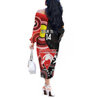 Custom AFL Swans NAIDOC Week Off The Shoulder Long Sleeve Dress Keep The Fire Burning Indigenous Art