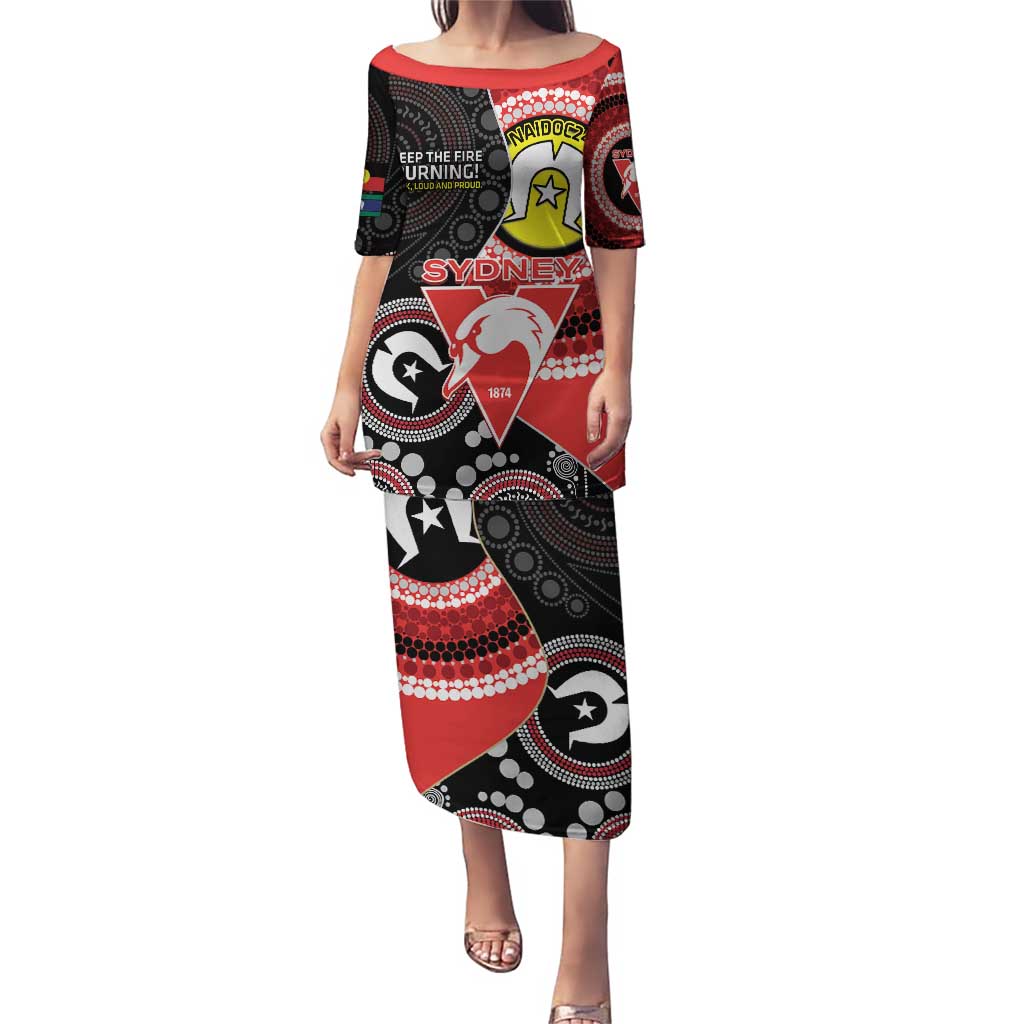 Custom AFL Swans NAIDOC Week Puletasi Keep The Fire Burning Indigenous Art